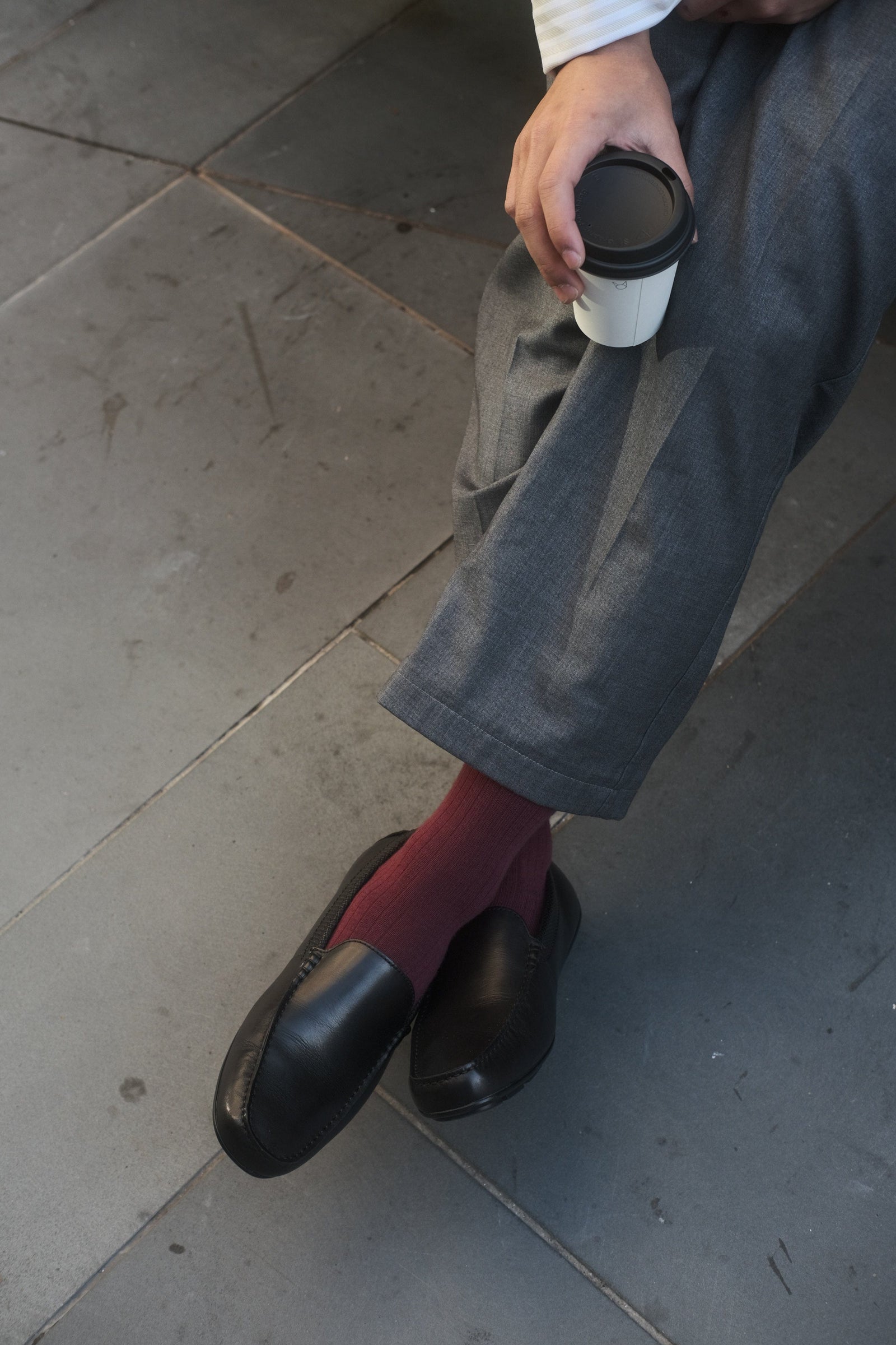 Cashmere-Merino Ribbed Crew Sock