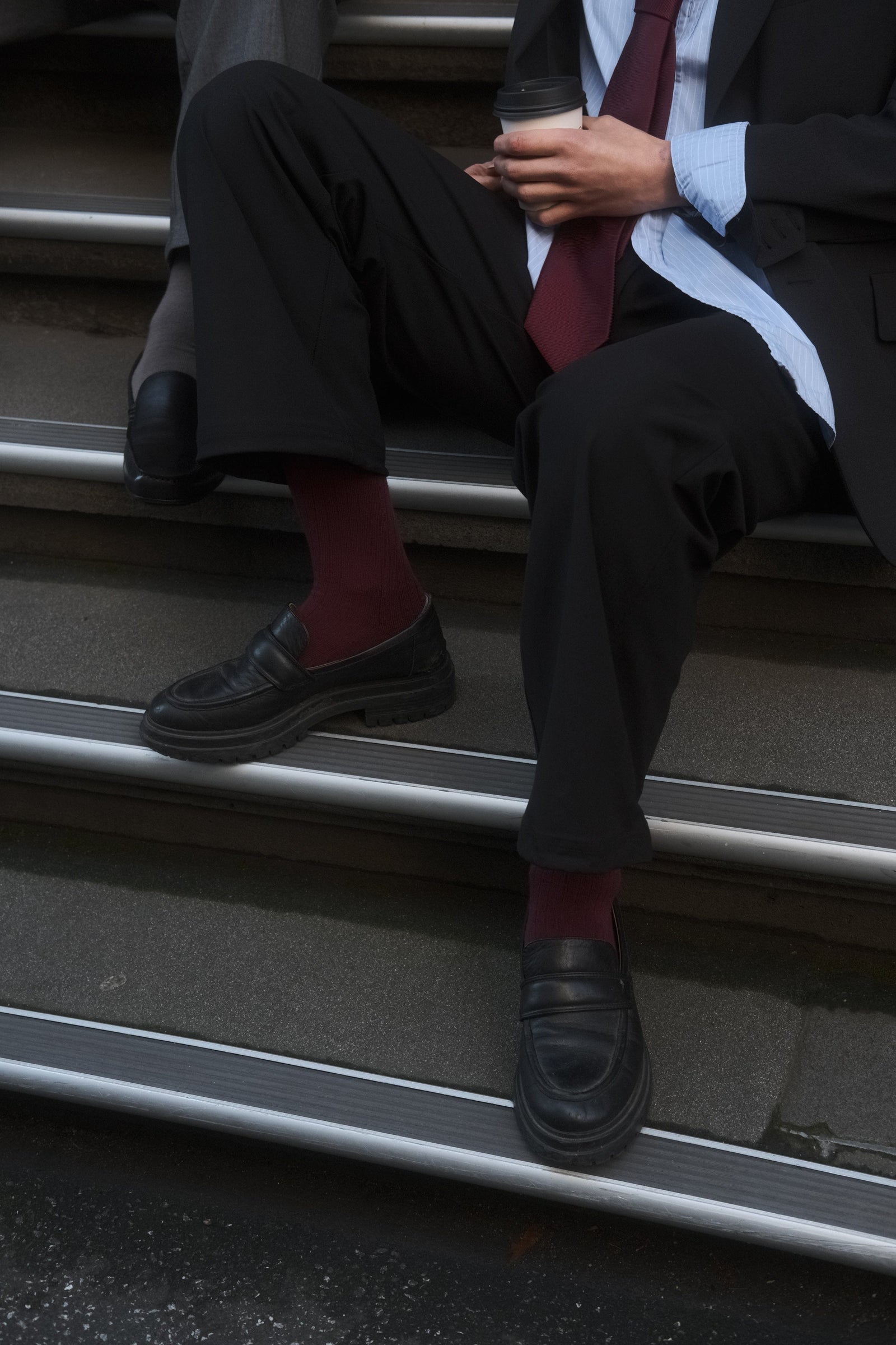 Cashmere-Merino Ribbed Crew Sock