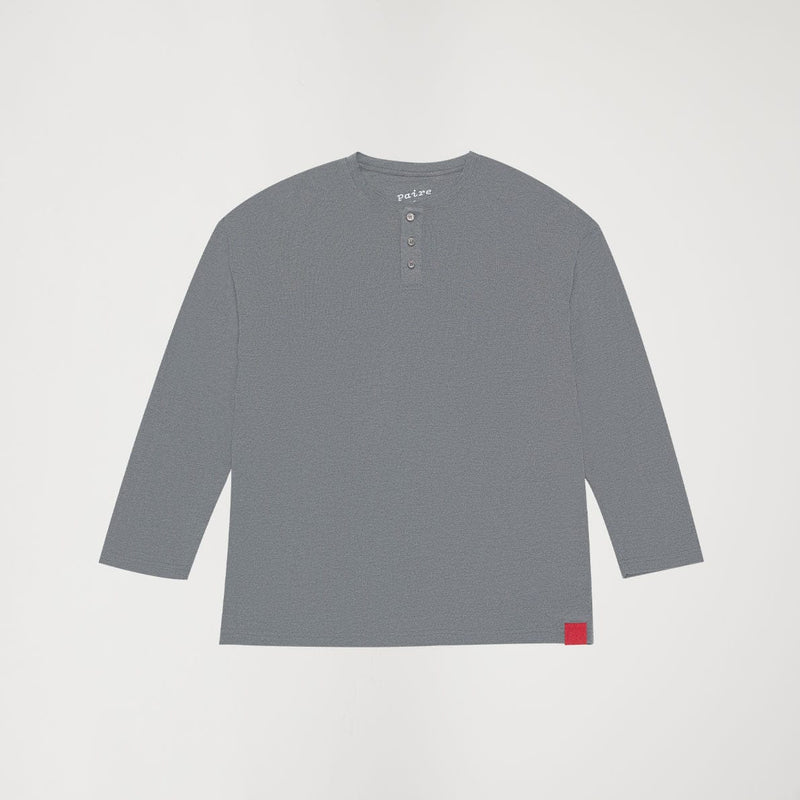 Merino-Blend Unisex Long Sleeve Henley T-Shirt