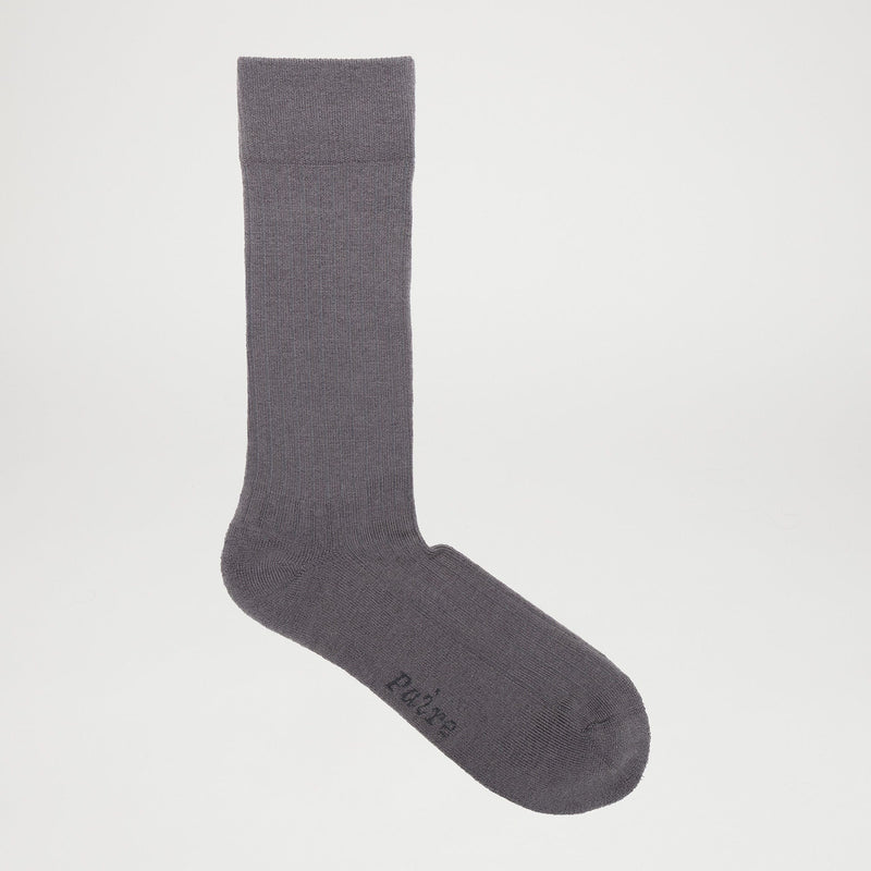 Cashmere-Merino Ribbed Crew Sock