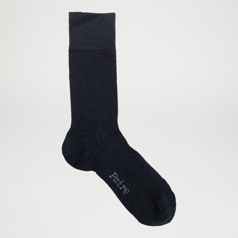 Cashmere-Merino Ribbed Crew Sock