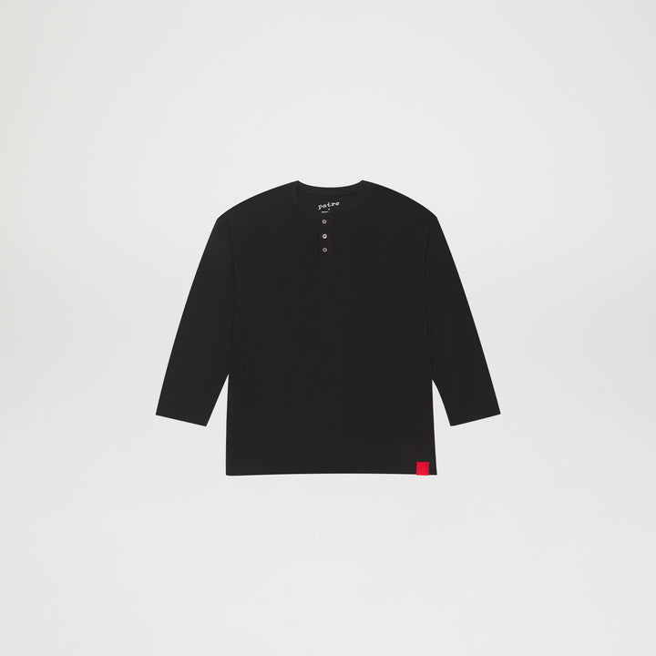 Merino-Blend Unisex Long Sleeve Henley T-Shirt