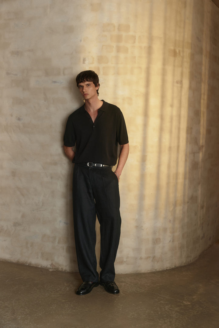 Men's Silk-Cotton Short Sleeve Knit Polo Secondary
