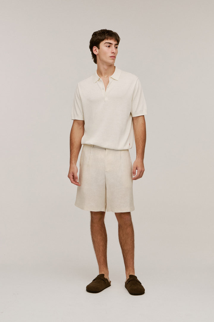 Men's Silk-Cotton Short Sleeve Knit Polo