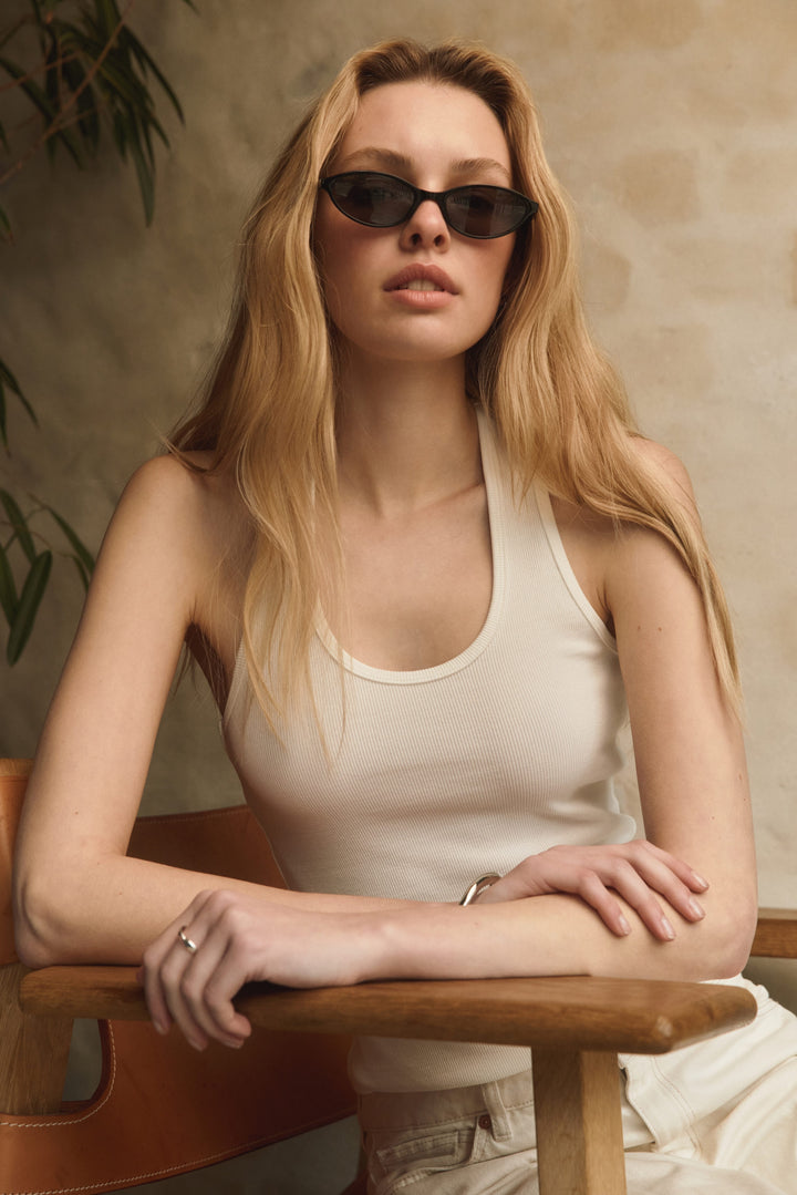 Women's Organic Cotton Ribbed Racer Back Tank Secondary