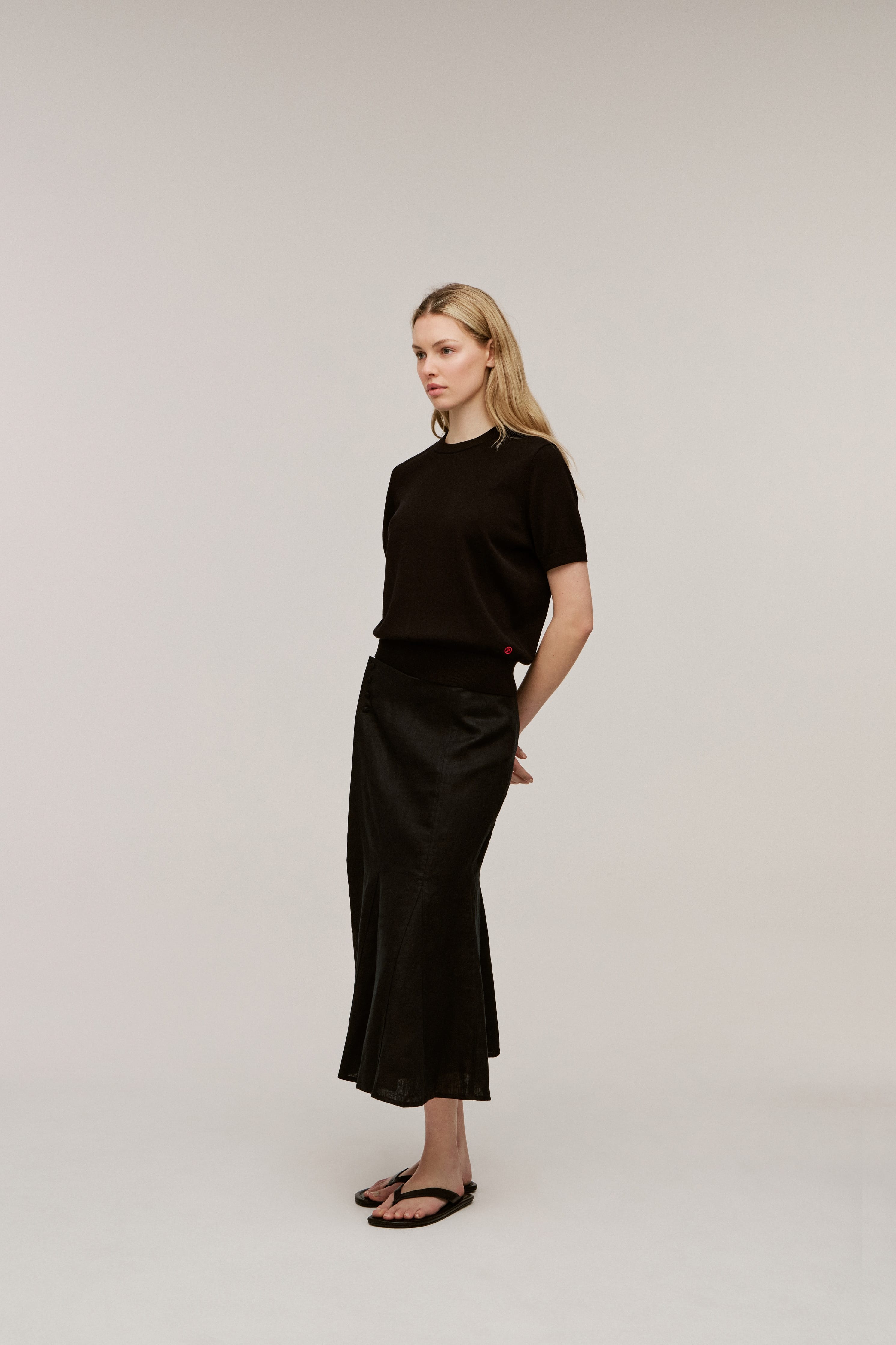 Women's Silk-Cotton Knit Tee | Soft Sheen - Paire