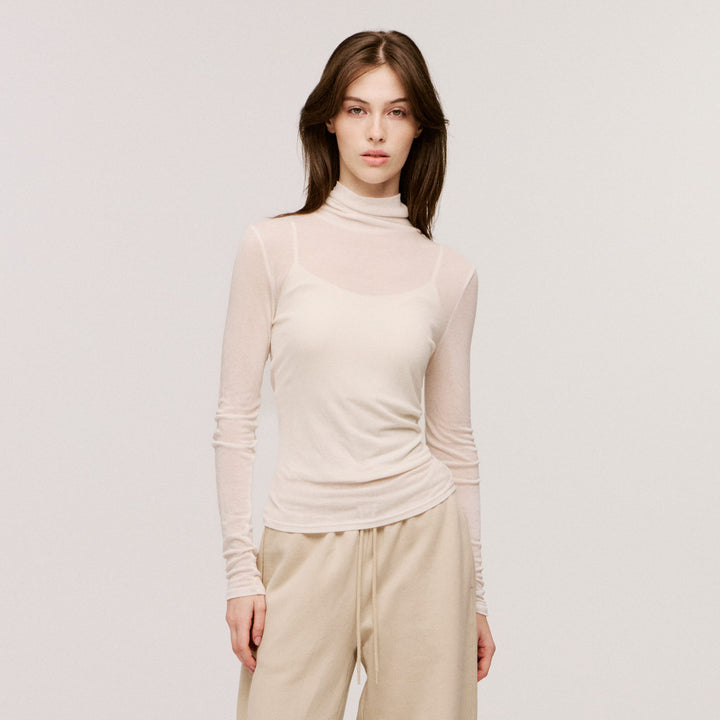 Women’s Cashmere-Blend Turtleneck Long Sleeve