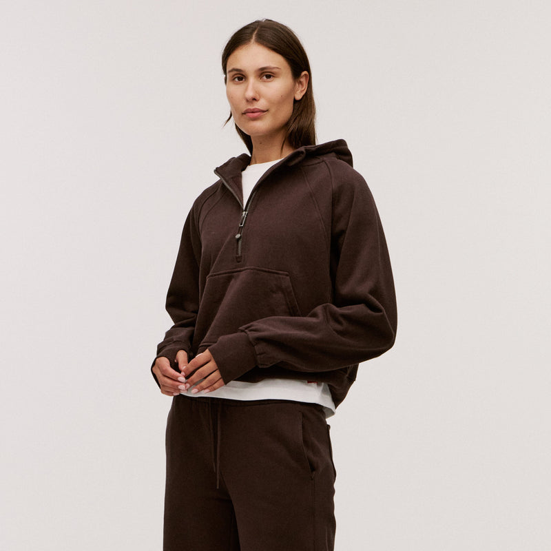 Women’s 100% Organic Cotton Half-Zip Hoodie