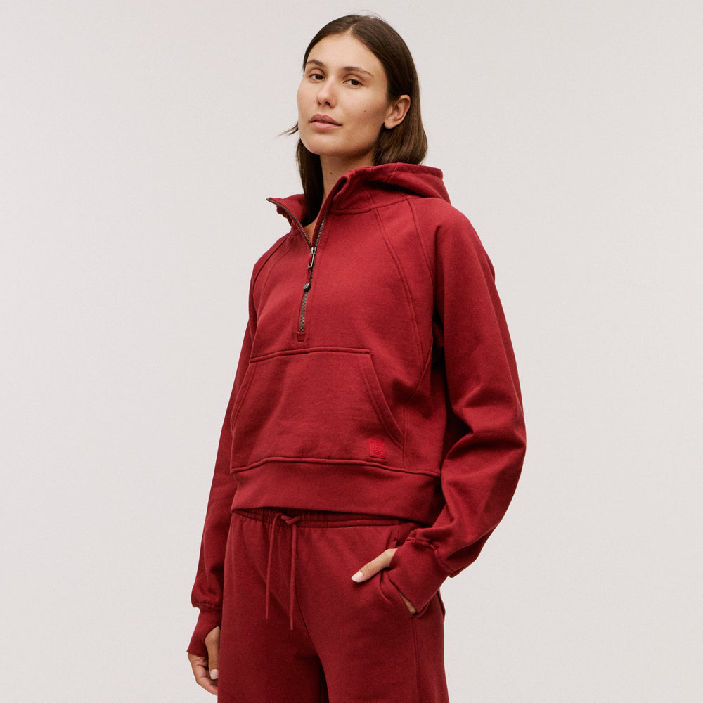 Women’s 100% Organic Cotton Half-Zip Hoodie