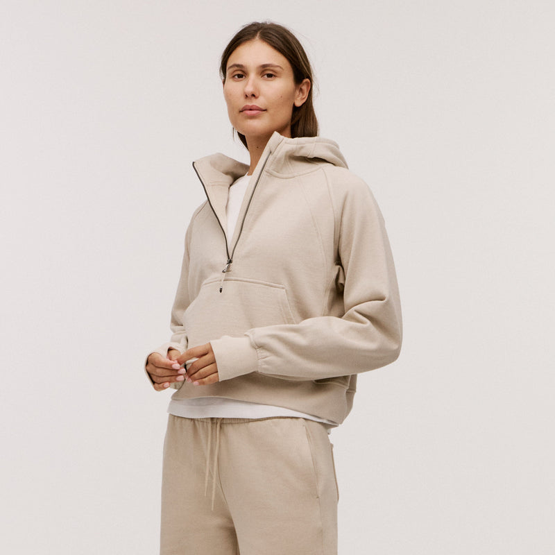 Women’s 100% Organic Cotton Half-Zip Hoodie
