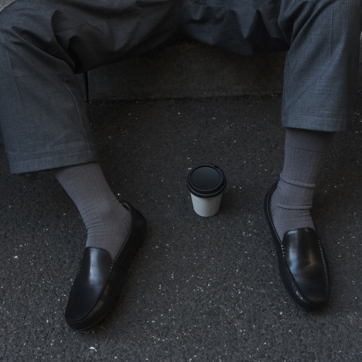 Cashmere-Merino Ribbed Crew Sock
