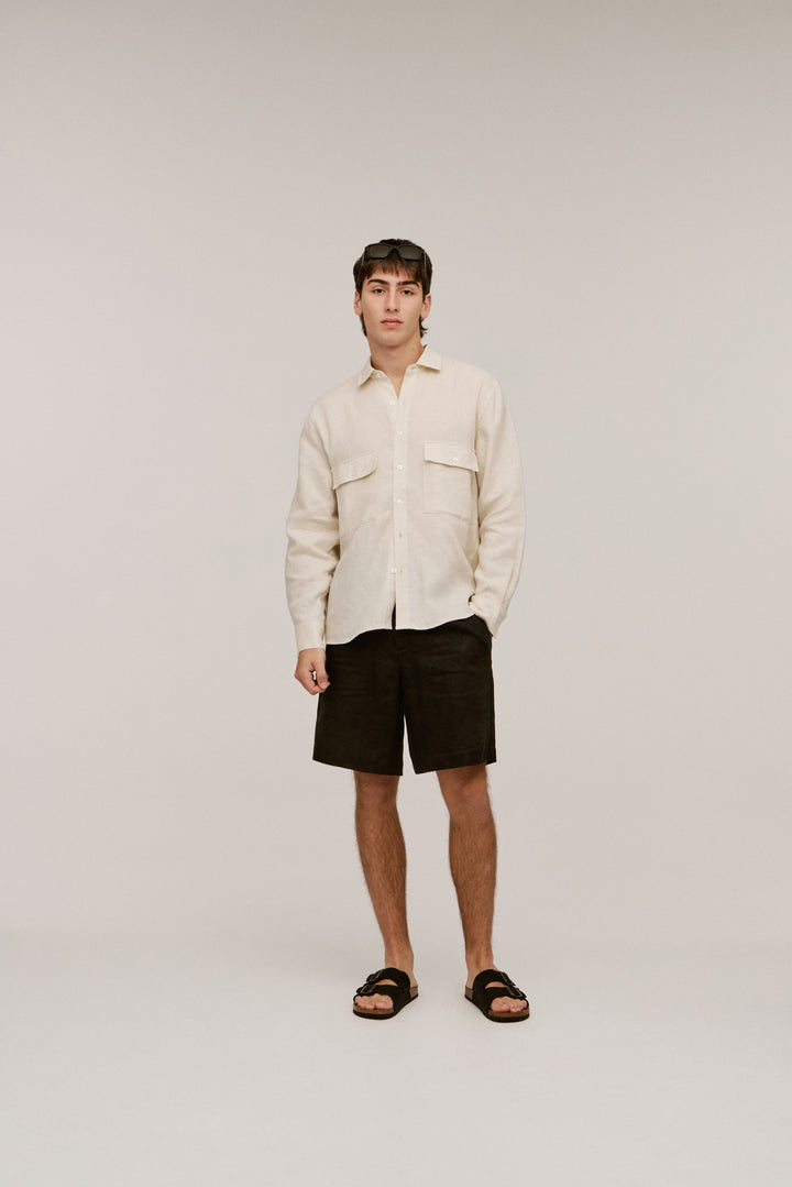 Men's Linen Utility Shirt