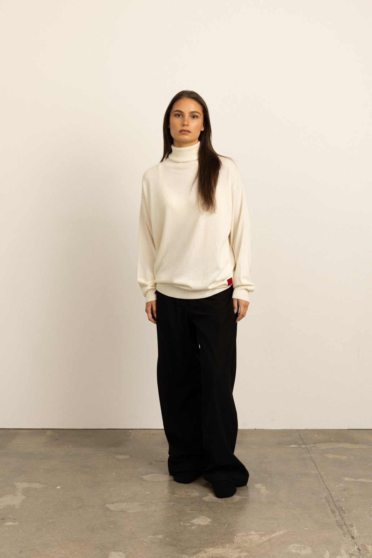 Silk Pointelle Turtleneck Sweater